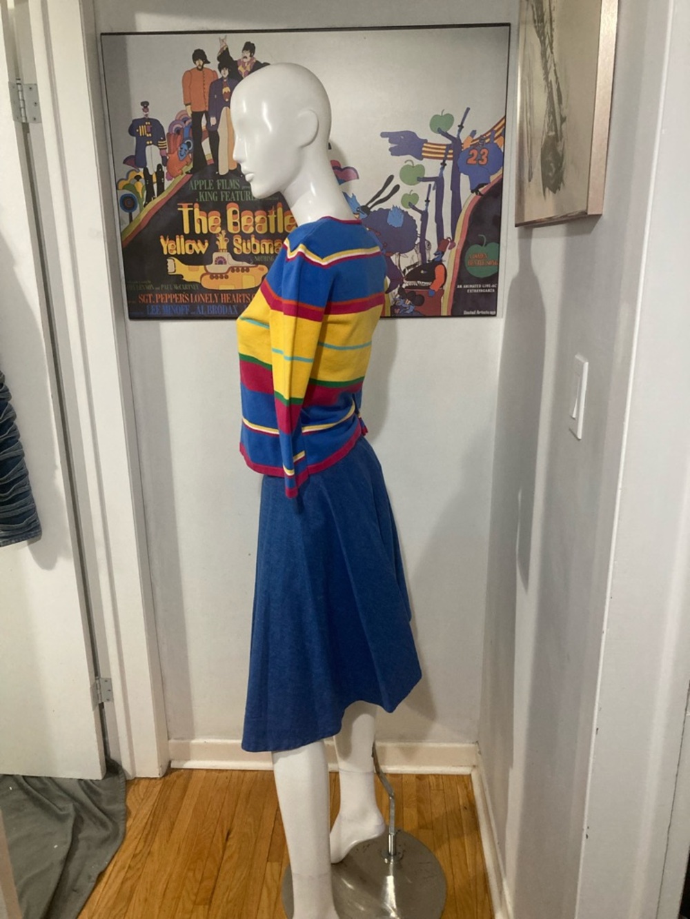 Vintage 90s Ralph Lauren Horizontal Stripe Knit Top - 3/4 Sleeve - Rare - Picture 3 of 16